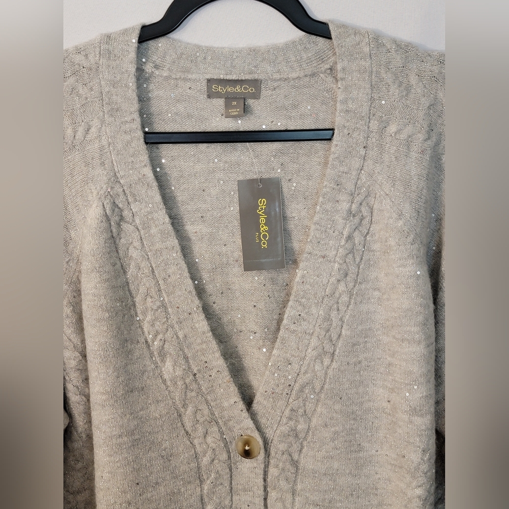 NWT Style & Co Knit Cardigan Size 2X - Picture 6 of 11